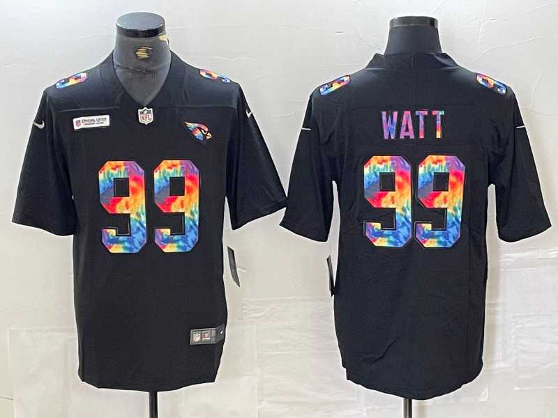 Mens Arizona Cardinals #99 JJ Watt Black Multi Color Black 2020 Crucial Catch Vapor Untouchable Nike Limited Jersey Dzhi